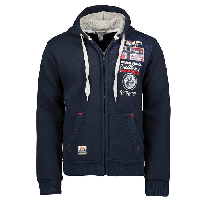 Geographical Norway Men's Long Sleeve Hooded Blue 1