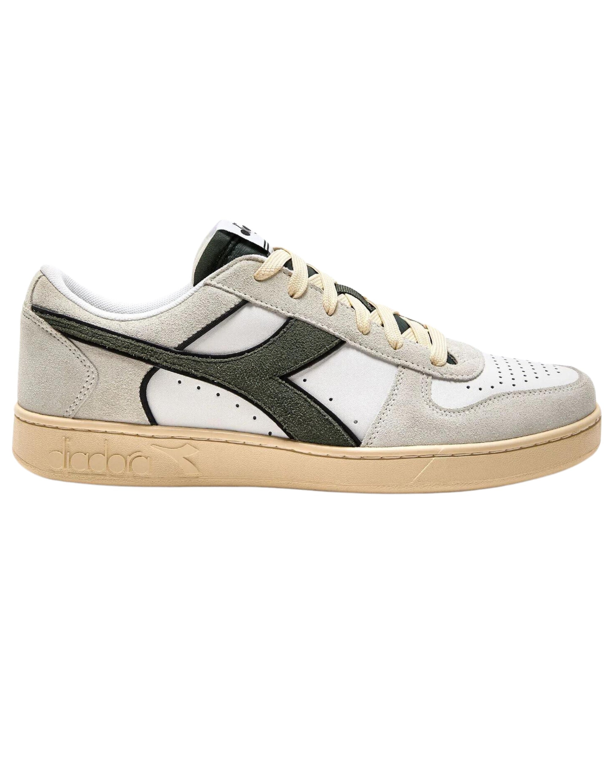Diadora Sneakers Magic Basket Low Suede Leather Bianco