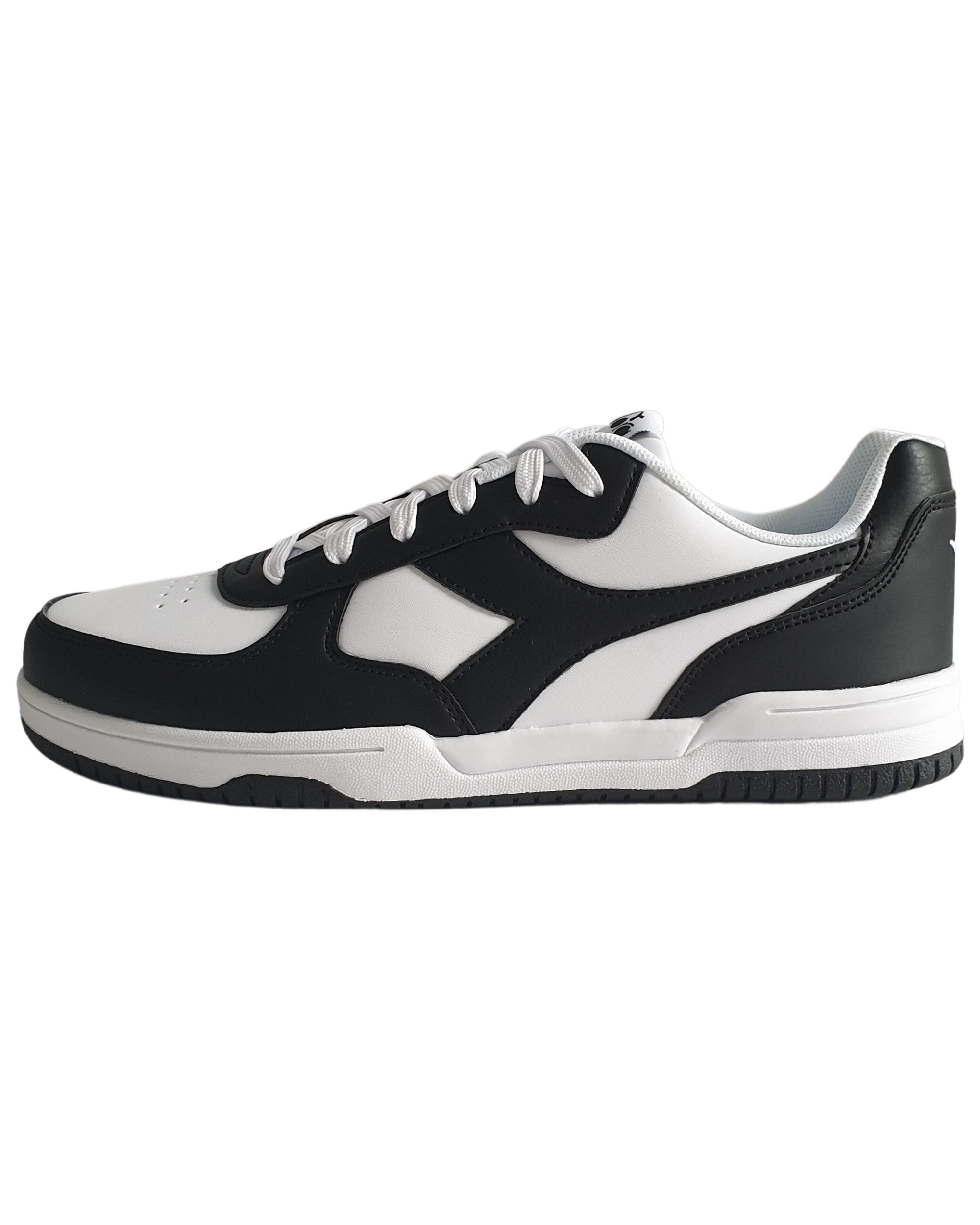 Diadora Sneakers Raptor Low in Pelle Sintetica Bianco-Nero