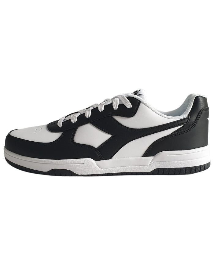 Diadora Raptor Low Sneakers in Synthetic Leather White-Black 2