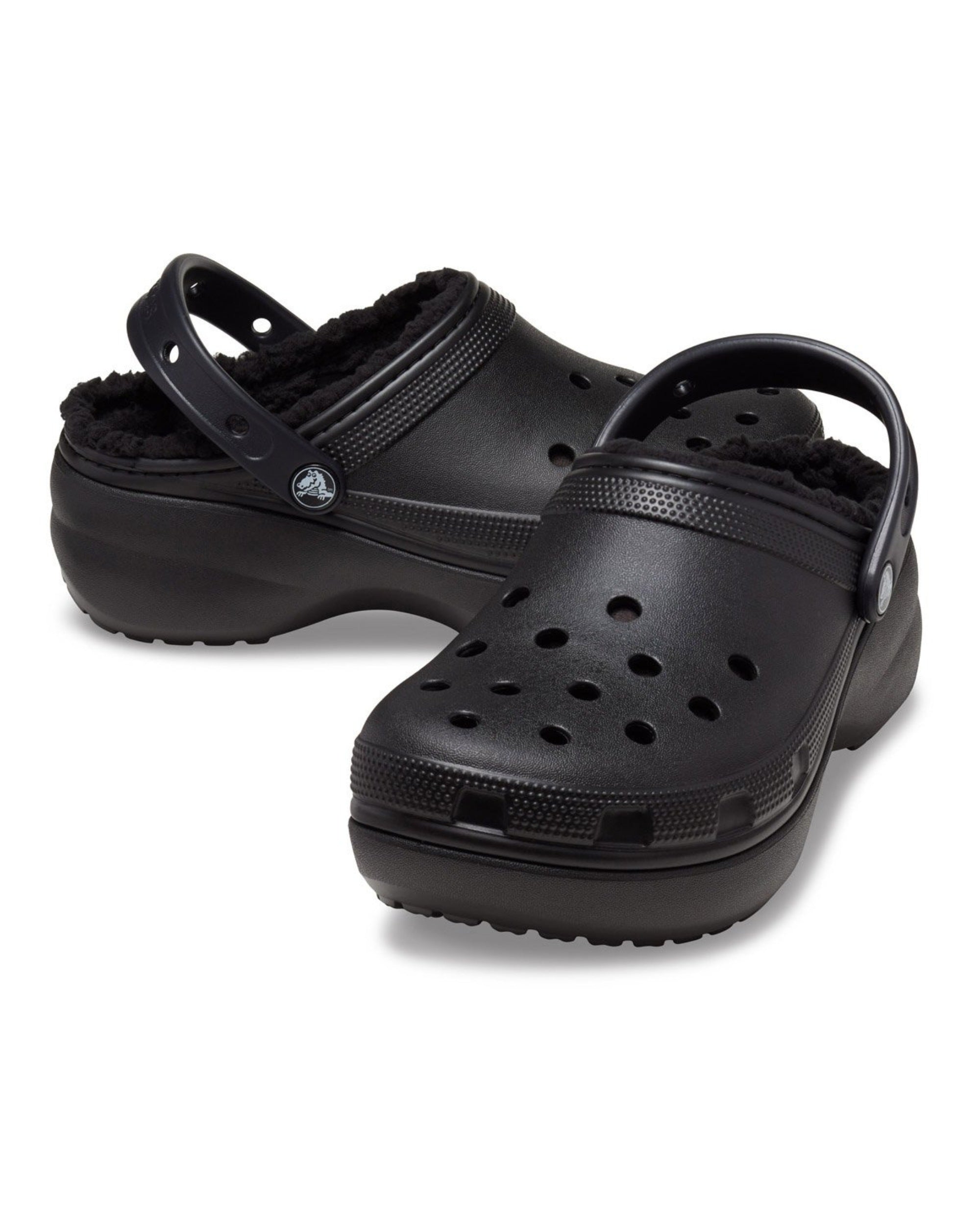 Crocs Classic Platform Lined Clog Nero TPE