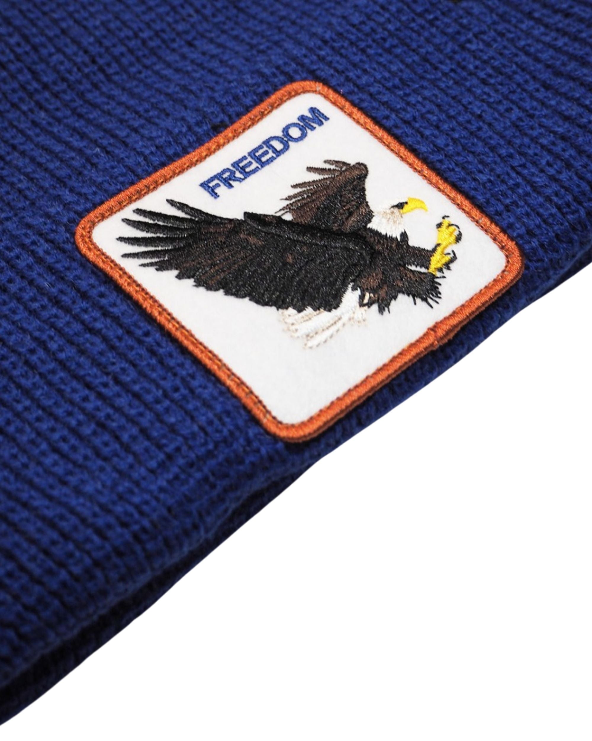 Goorin Bros. Cappello Beanie Hat Cuffia Con Patch Frontale E Logo Su Lato Blu Unisex