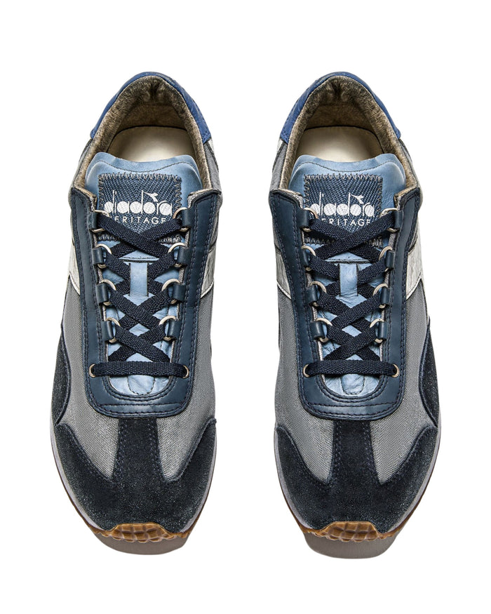 Diadora Heritage Sneakers Equipe H Dirty Stone Wash Evo Pelle Bovina Blu 4