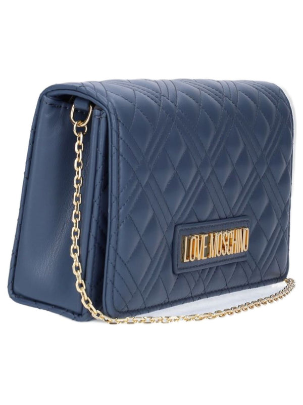 Love Moschino Quilted Clutch Bag Blue