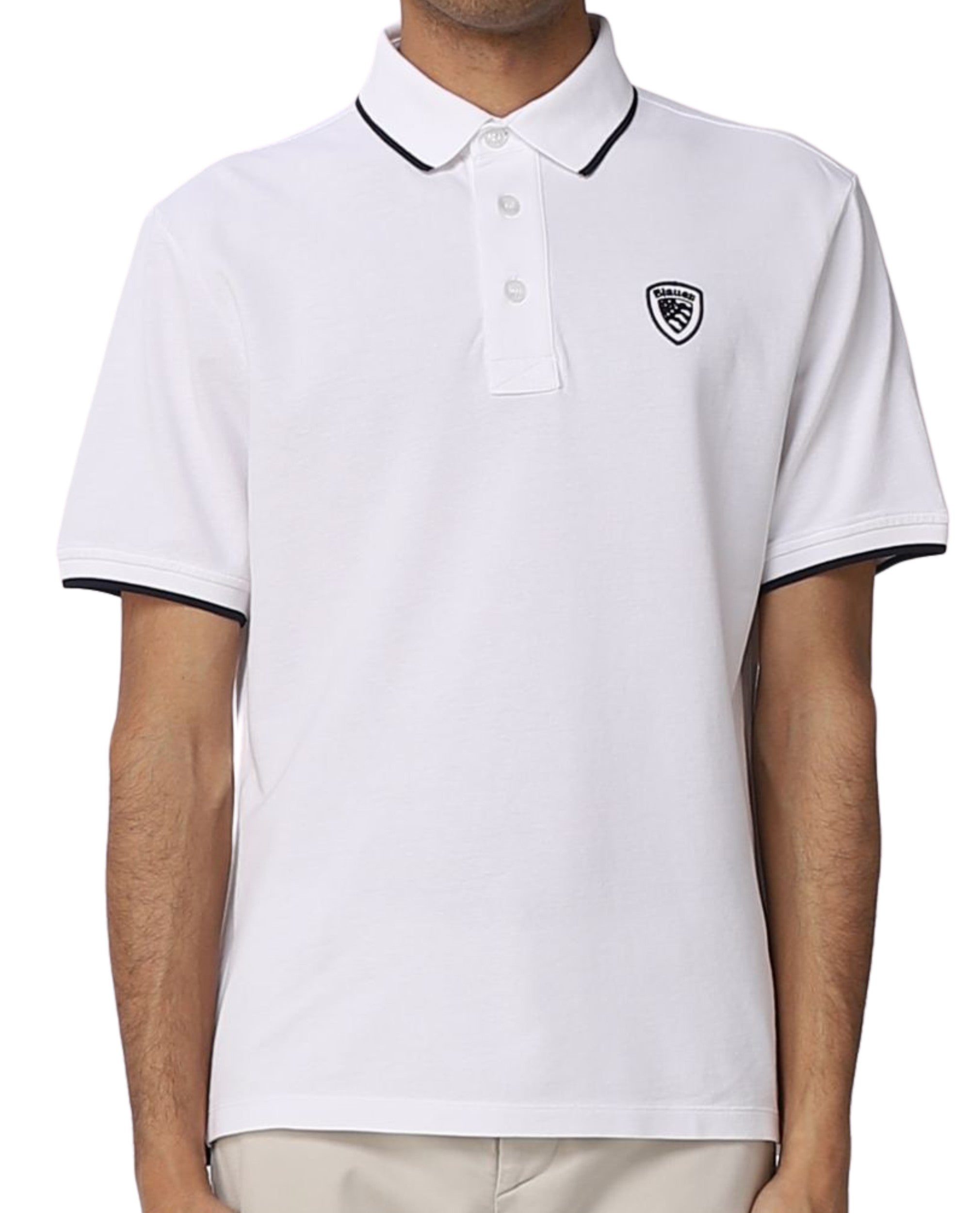 Blauer Logo Scudo Sul Petto Bianco Uomo