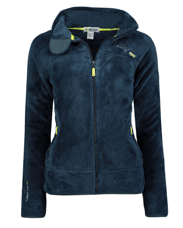 Geographical Norway Maglia In Pile Full Zip Maniche Lunghe By Blu Donna