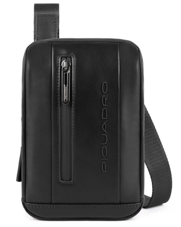 Piquadro Cross Over Shoulder Bag Unisex Women Leather Black Men