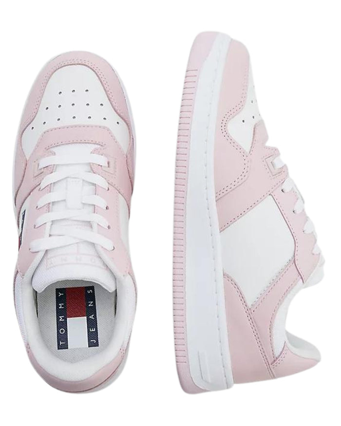 Tommy Jeans Sneakers Retro Basket in Pelle Rosa 4