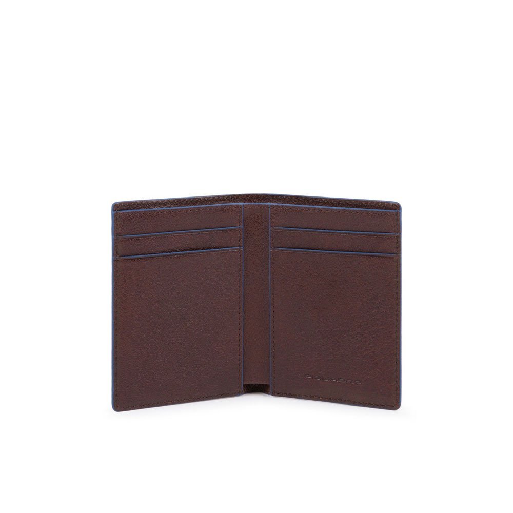 Piquadro Blue Square Brown Men's Card Holder Banknotes