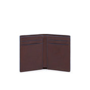 Piquadro Blue Square Brown Men's Card Holder Banknotes