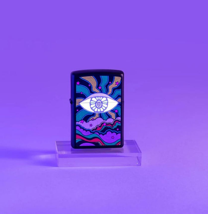 Zippo Illumina Dop Esposizione Solare Black Light Eye Occhio Nero Unisex 2