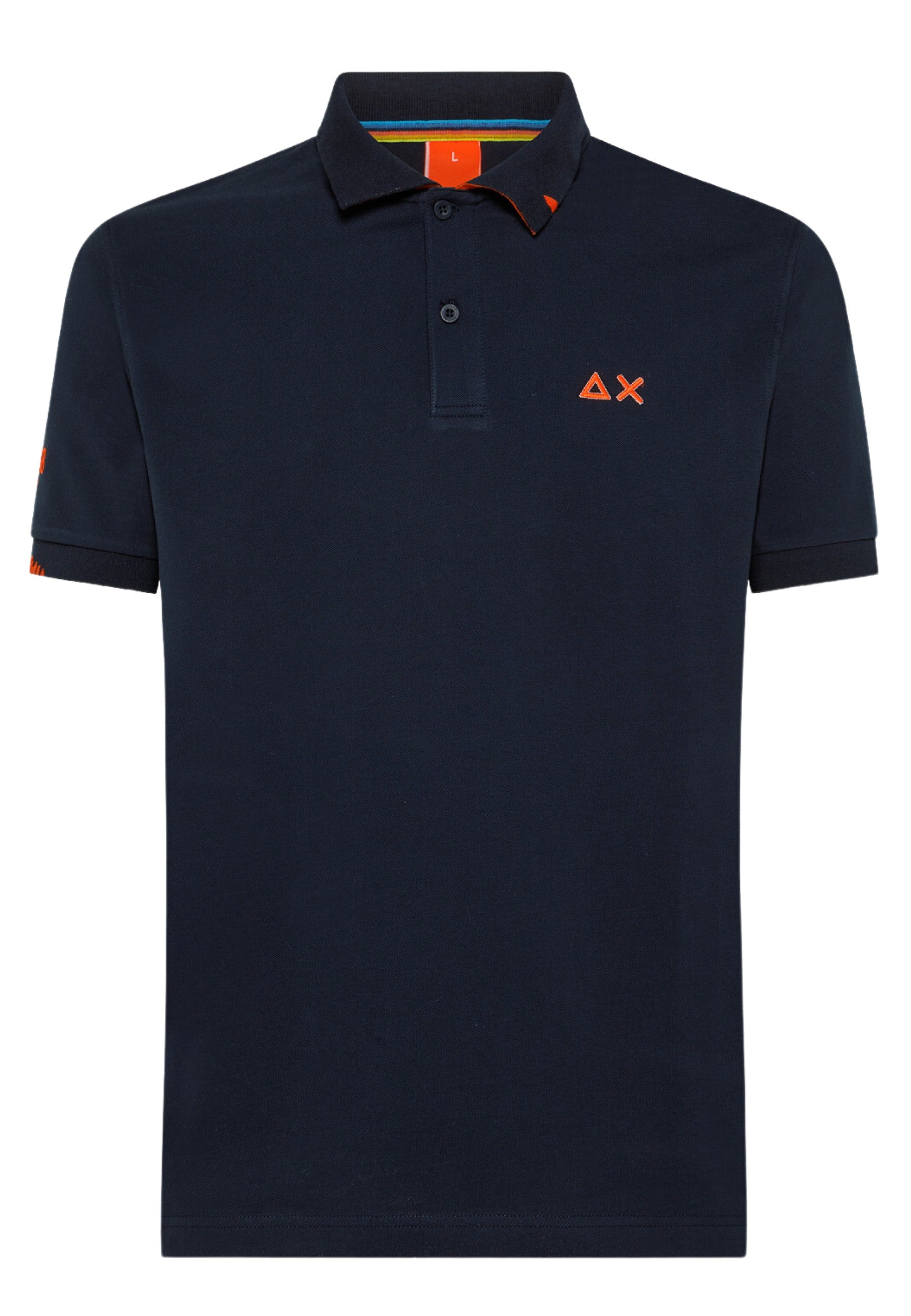 Sun68 Polo Logo Beach El Cotone Blu Scuro A33140