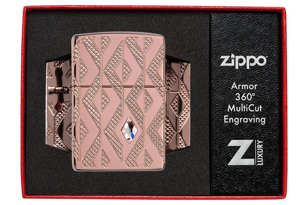 Zippo Diamante Geometric 360° Armor Multicut Engraving Rosa Unisex-2