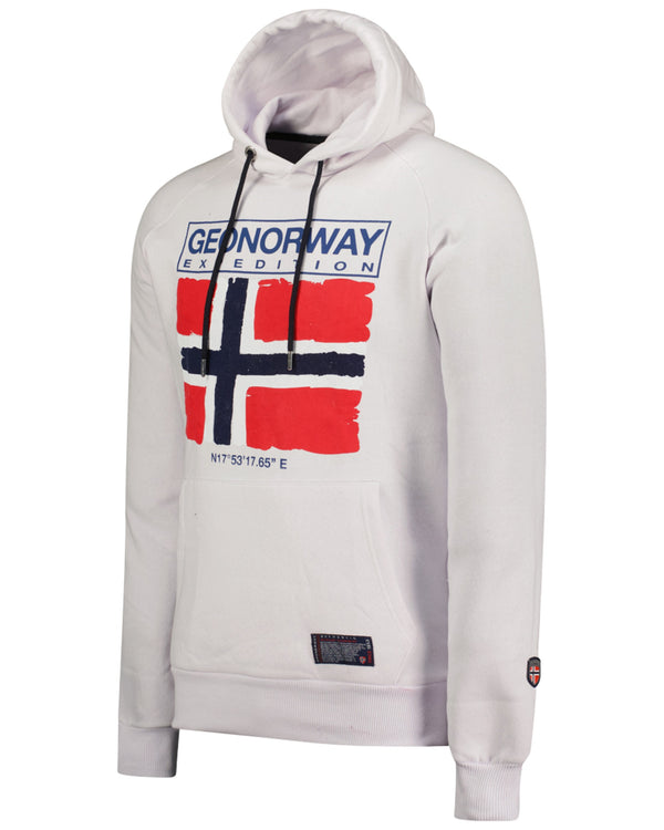 Geographical Norway Felpa Geonorway Con Cappuccio Bianco Uomo-2