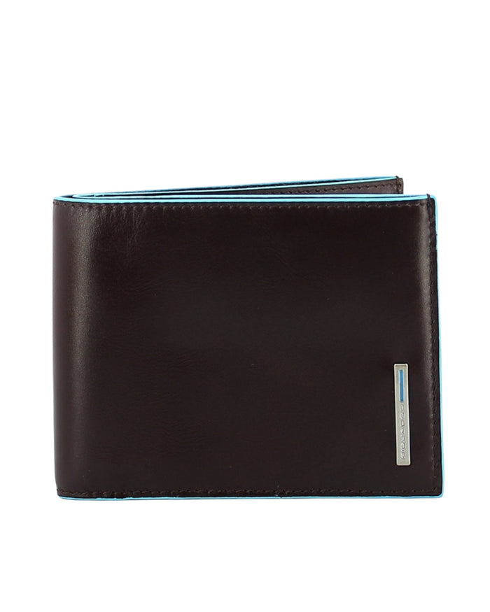 Piquadro Wallet With Coin Purse Blue Square Brown Men 1