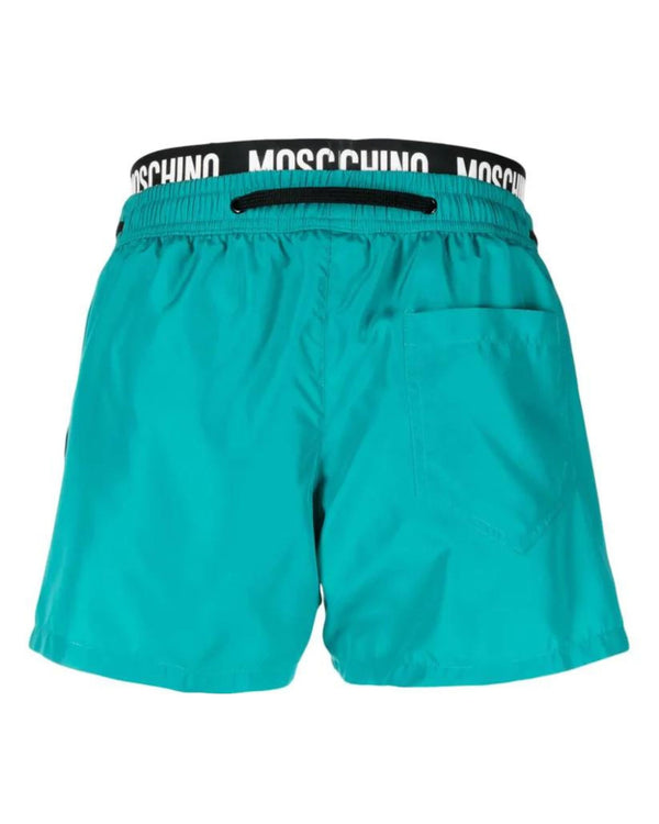 Moschino Swim Boxer Corto Nylon Verde-2