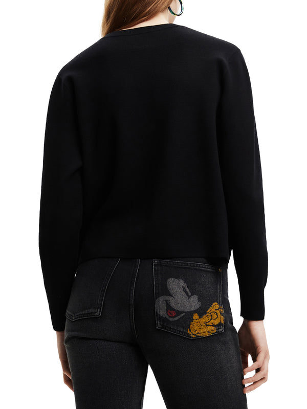 Desigual Jers Mickey Patch Denim Nero Donna-2