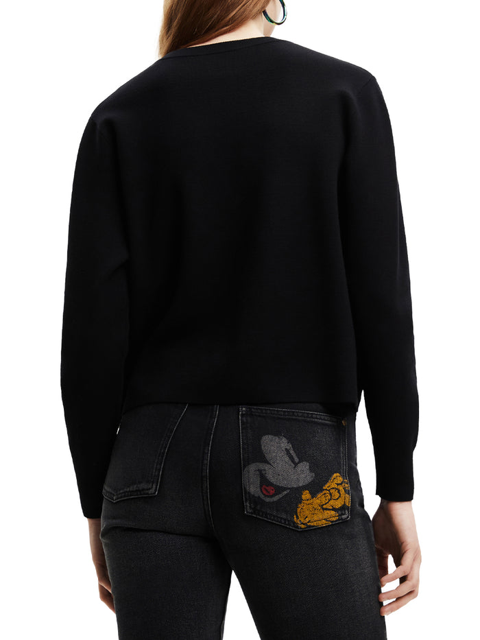 Desigual Jers Mickey Patch Denim Nero Donna 2