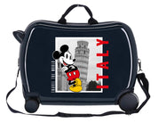 Disney Mickey Italy Blue 4 Wheel Ride On Suitcase Child