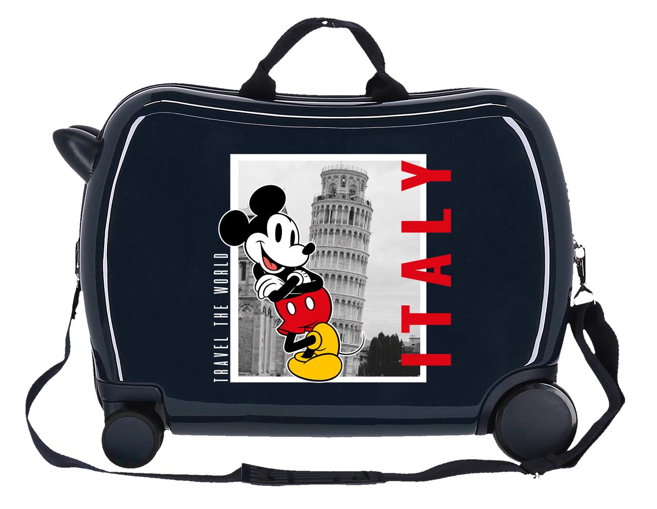 Disney Mickey Italy Blue 4 Wheel Ride On Suitcase Child