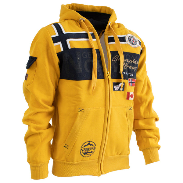 Geographical Norway Cotton Blend Outdoor Hood Yellow Men