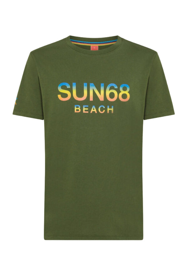 Sun68 Maglietta Manica Corta Cotone Verde