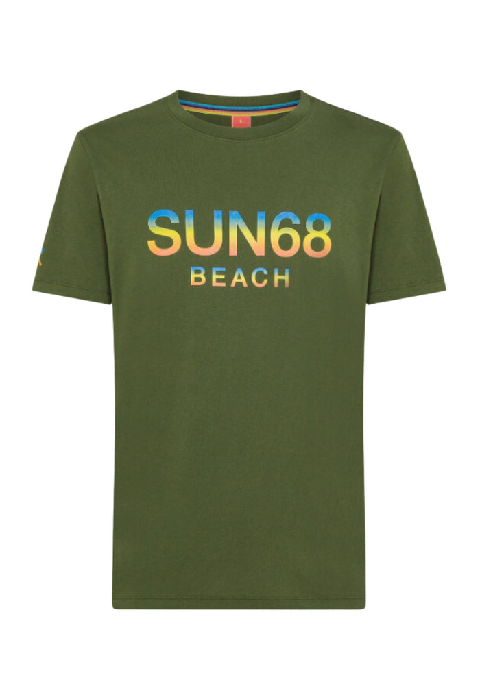 Sun68 Maglietta Manica Corta Cotone Verde 1