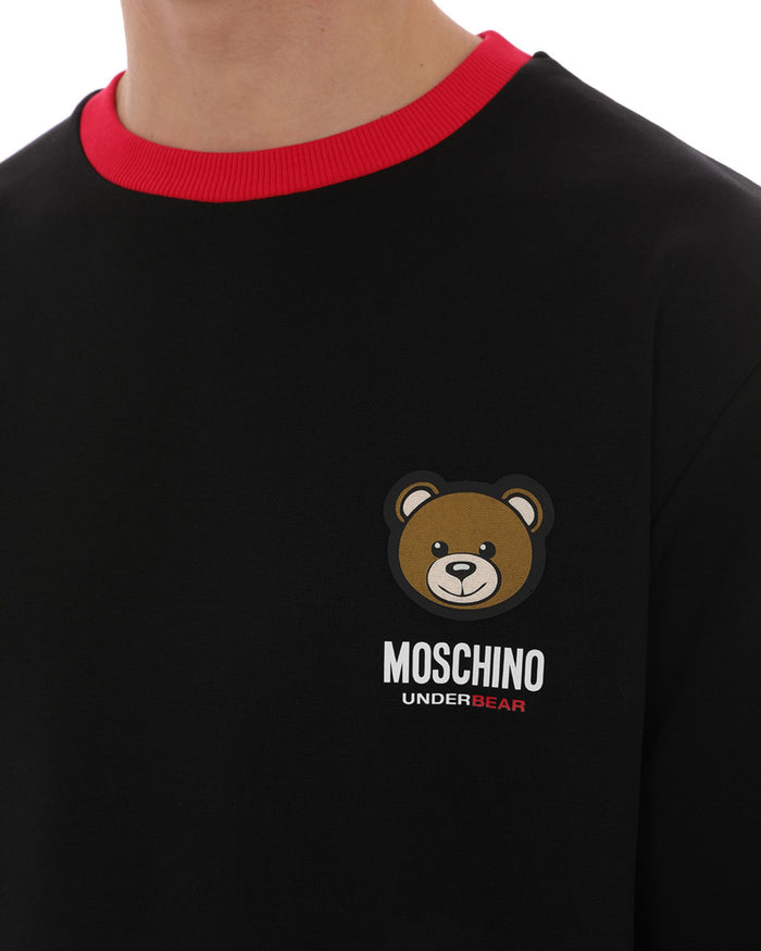 Moschino Underbear Logo Teddy Bear Cotone Nero 4