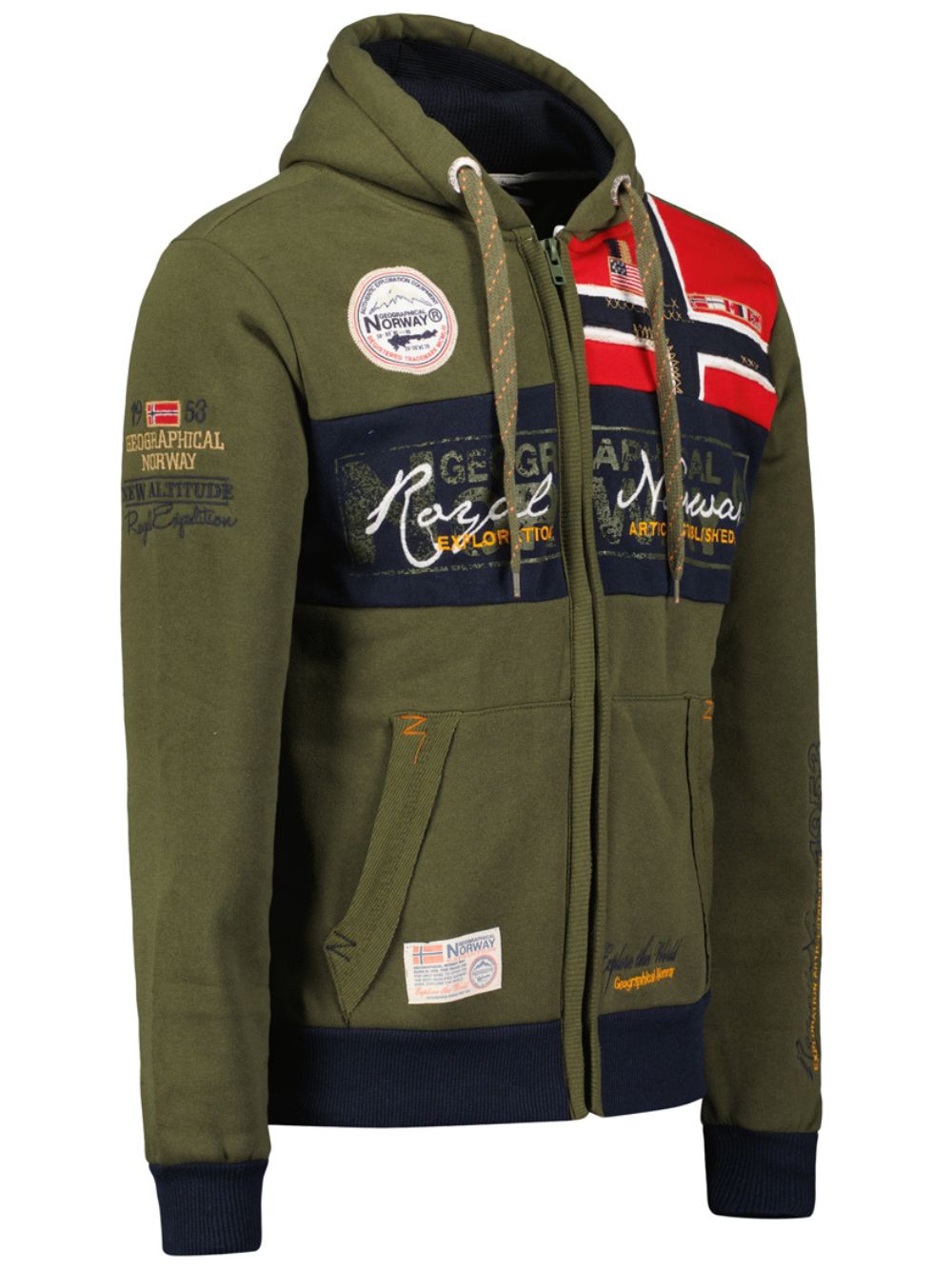 Geographical Norway Sweater Hood Sport City Urban Green Men
