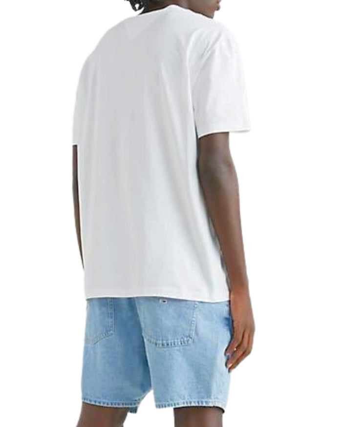 Tommy Jeans T-shirt Classic Fit con Grafica Pastello in Cotone Bianco 3