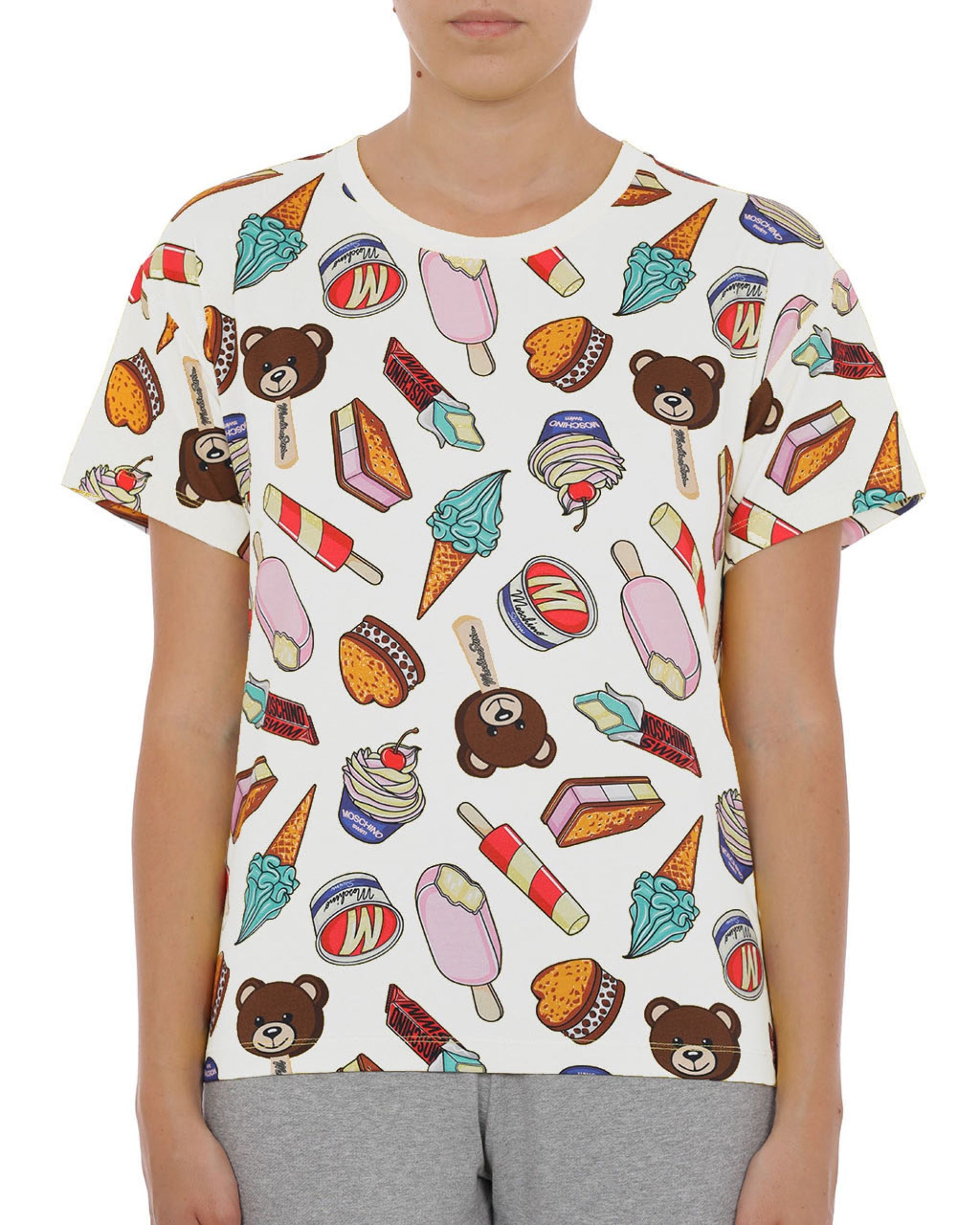 Moschino Swim Cotone/Elastan Icecream Gelato Bianco