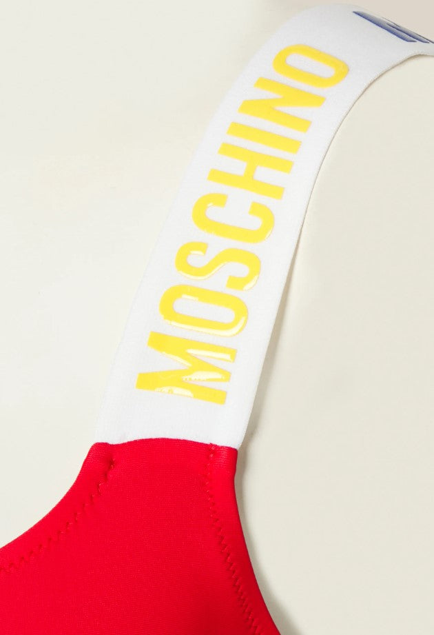 Moschino Swim Costume Intero Logo Spalline Rosso 3