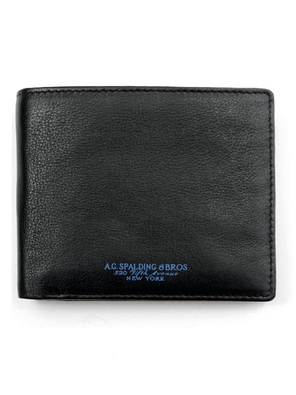 Spalding & Bros A.g. 7 Slot Carte Di Credito Portamonete 12x10 Cm Rfid Pelle Morbida Manhattan Flap Nero Uomo