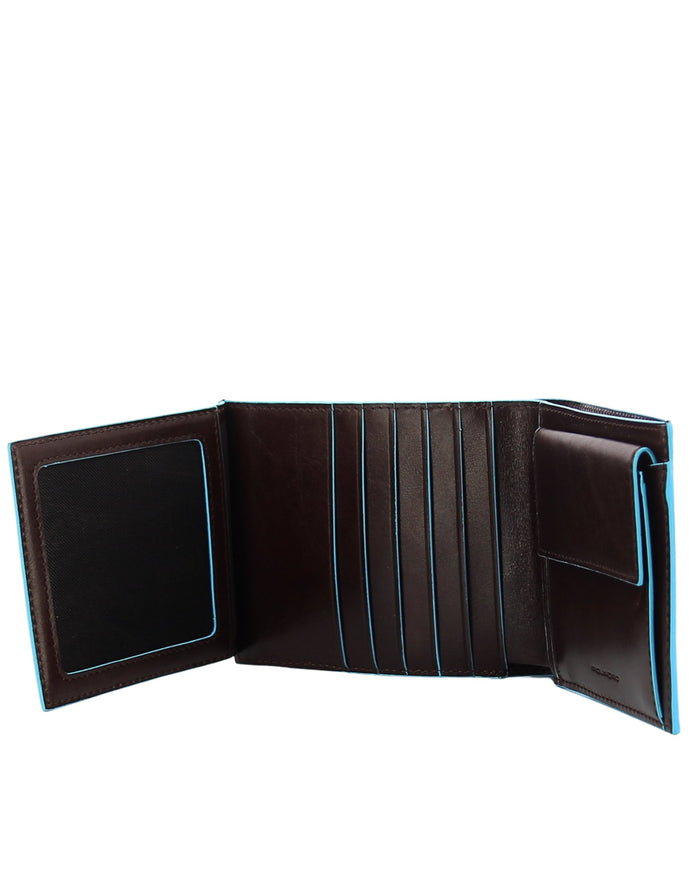 Piquadro Portafoglio Con Porta Monete Blue Square Marrone Uomo 3