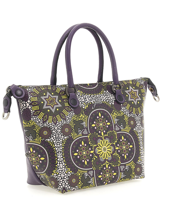 Gabs Zaino Trasformabile Hobo Shopper Tote Bauletto Arte Multicolore in Pelle 3