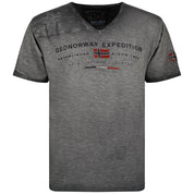 Geographical Norway Maglia Manica Corta Grigio Uomo