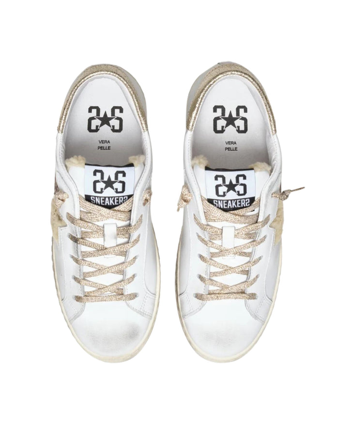 2Star Sneaker HS Low Platform Pelle Bovina Bianco 3