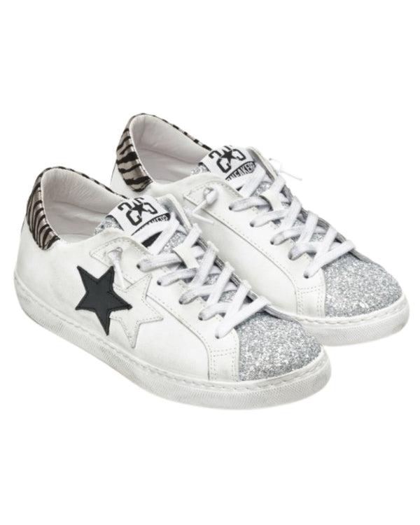 2star Sneaker Low Glitter Bianco Donna-2