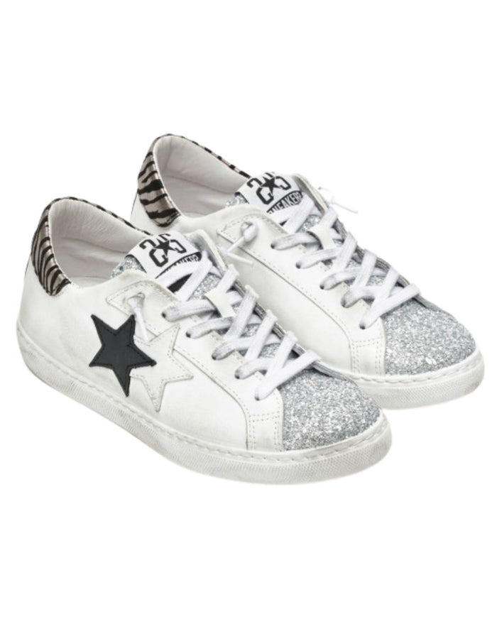 2star Sneaker Low Glitter Bianco Donna 2