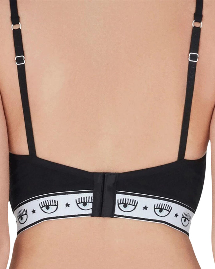 Chiara Ferragni Black Cotton Stretch Bralette Bodice 2