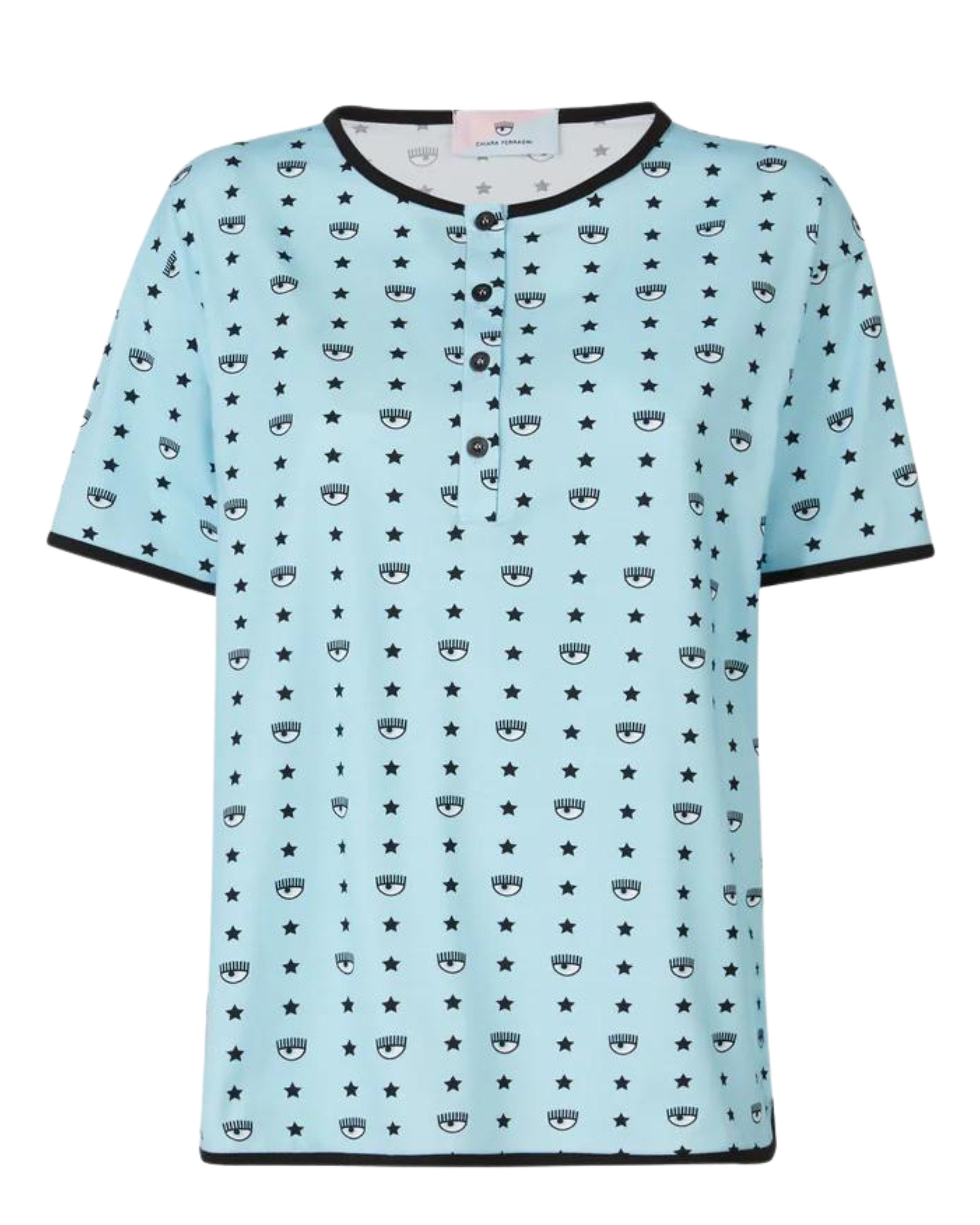 Chiara Ferragni Short Pyjamas Eye-star Complete By Azzurro Donna