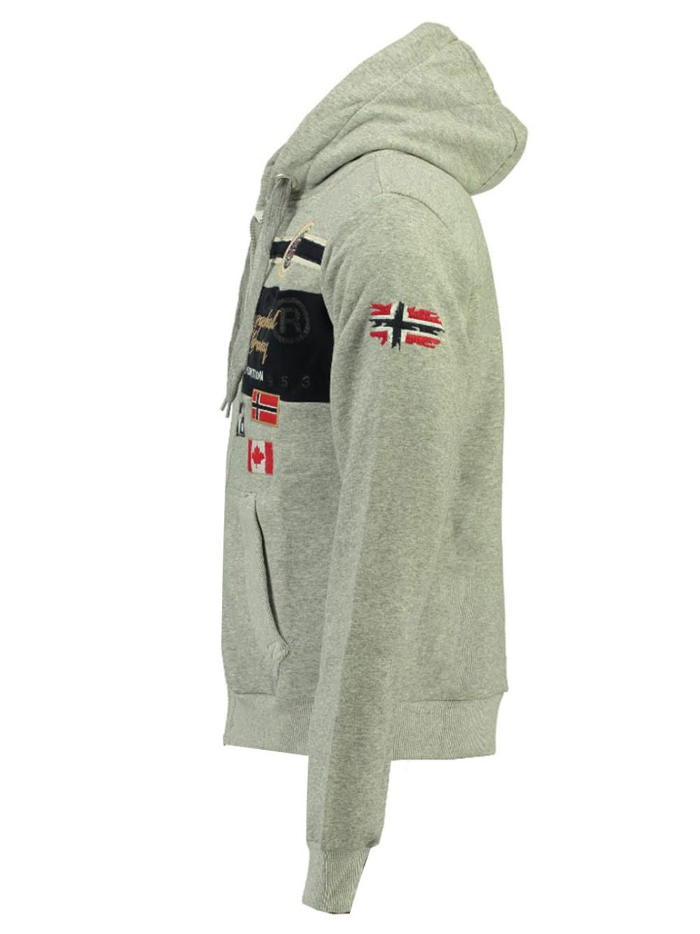 Geographical Norway felpa Garadock Cappuccio Misto Cotone Outdoor Grigio Uomo