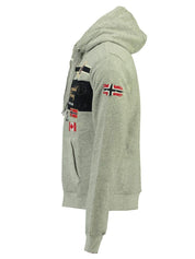 Geographical Norway felpa Garadock Cappuccio Misto Cotone Outdoor Grigio Uomo