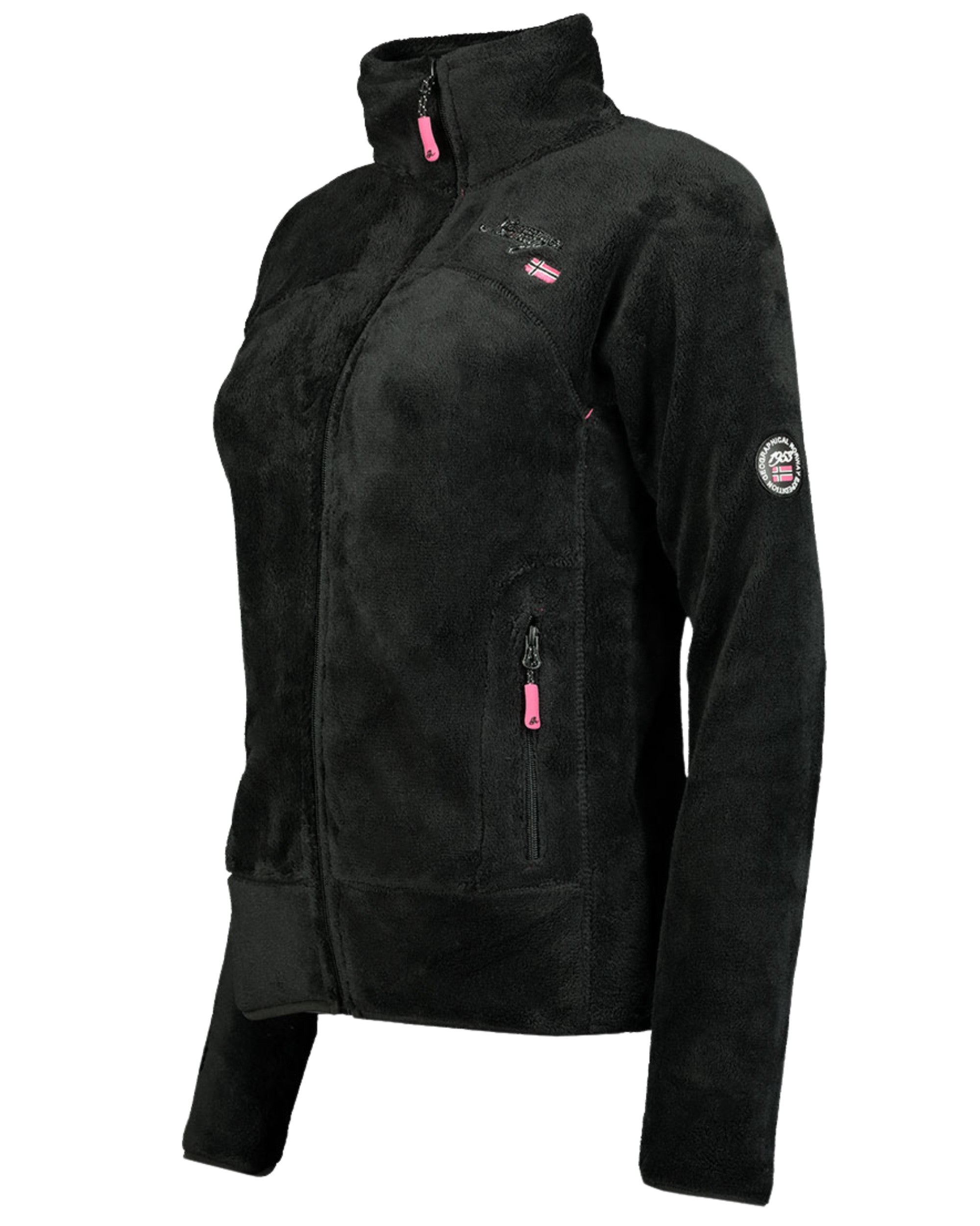 Geographical Norway Maglia In Pile Full Zip Maniche Lunghe By Nero Donna