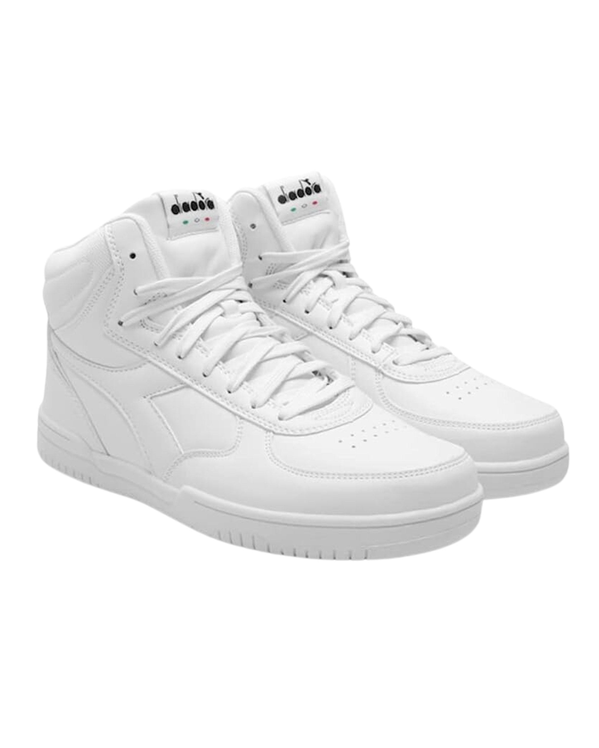 Diadora Sneakers Raptor Mid in Pelle Sintetica Bianco