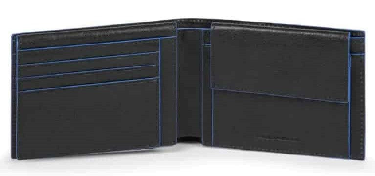Piquadro Blue Square With Coin Purse Black Men