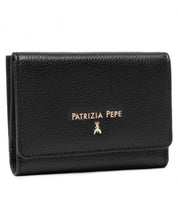 Patrizia Pepe Wallet External Zip with Flap Black Leather 
