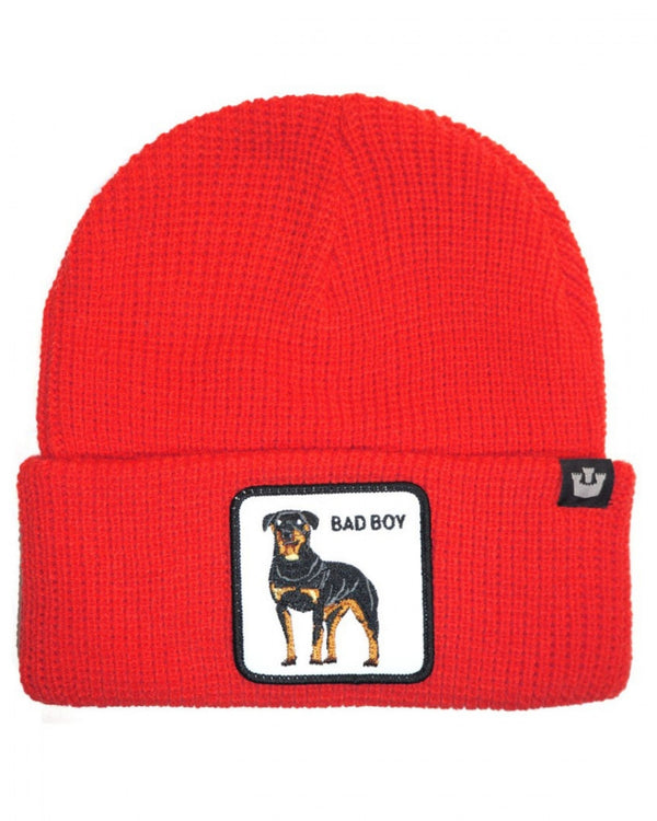 Goorin Bros. Beanie Hat Cap With Front Patch And Logo On Side Red Unisex