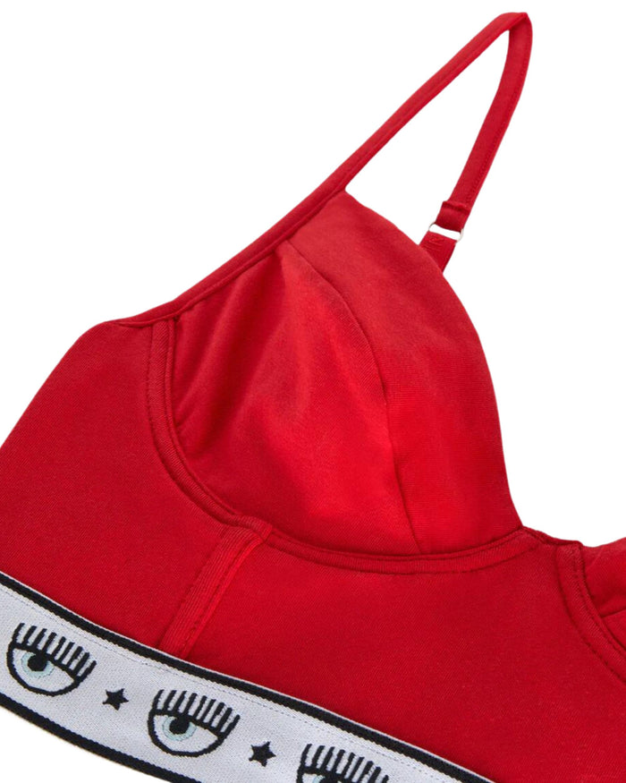 Chiara Ferragni Corpetto Bralette Cotone Rosso 3