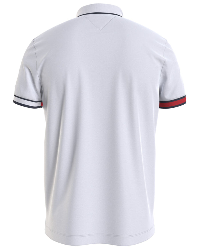 Tommy Jeans Polo TJM Red Flag Cotone Bianco 3